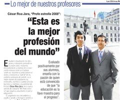 LUN destaca a profesor de Concepción que obtuvo premio Mi Profe Estrella 2008