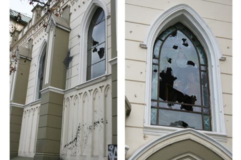 Daños en el templo de la Parroquia-Santuario María Auxiliadora