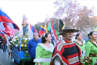 Procesión a María Auxiliadora en Santiago